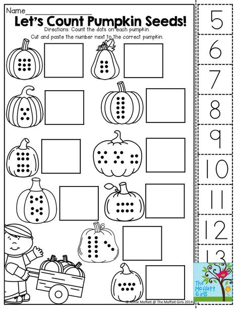 Counting+Cut+and+Paste Halloween Math Worksheets, Fun Math Worksheets, Fun Worksheets For Kids, Halloween Kindergarten, Halloween Worksheets, Halloween Kunst, Fall Math, Fall Kindergarten, Worksheets For Kindergarten