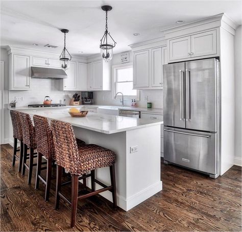 Open L Shaped Kitchen, Small L Kitchen Layout With Island, Opening Up A U Shaped Kitchen, Kitchen Island For Narrow Kitchen, Narrow L Shaped Kitchen With Island, Small I Shaped Kitchen, L Shaped Kitchen Designs With Island, Small Kitchen With Island Seating, 30 Inch Kitchen Cabinets