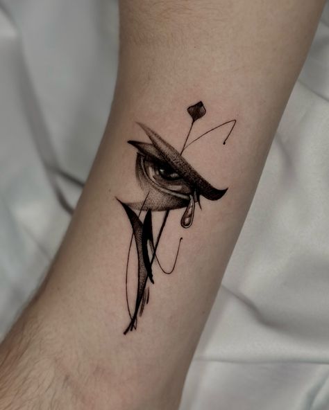 Fallen angel eye tattoo design black work tattoo Angel Eye Tattoo, Fallen Angel Eye, The Fallen Angel Tattoo, Eye Tattoo Design, Black Work Tattoo, Fallen Angel Tattoo, Work Tattoo, The Fallen Angel, Angel Eye