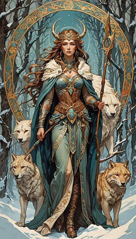 Goddess Skadi: The Winter Huntress - AI Generated Artwork - NightCafe Creator Norse Mythology Wallpaper, Goddess Skadi, Skadi Goddess, Norse Gods And Goddesses, Goddess Sagittarius, Viking Goddess, Nordic Goddesses, Celtic Witch, Winter Goddess