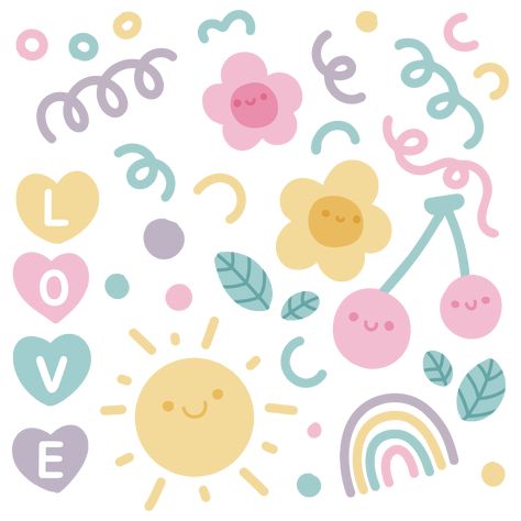 Doodle Clipart, Doodle Png, Doodle Doodle, Doodle Vector, Cute Character, Cute Doodles, Cherry, Doodles, Pastel