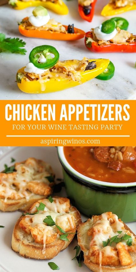 Chicken Appetizers | Appetizer Recipes | Chicken Bites | Snacks with Chicken | Appetizers for Parties | Party Recipes | Chicken Appetizer Recipes via @aspiringwinos Appetizers Chicken, Appetizer Recipes Chicken, Best Chicken Appetizers, Chicken Recipes Appetizers, Chicken Nibbles, Meat Bites Appetizers, Fried Chicken Appetizer Ideas, Make Ahead Chicken Appetizers, Chicken Orderves Appetizers