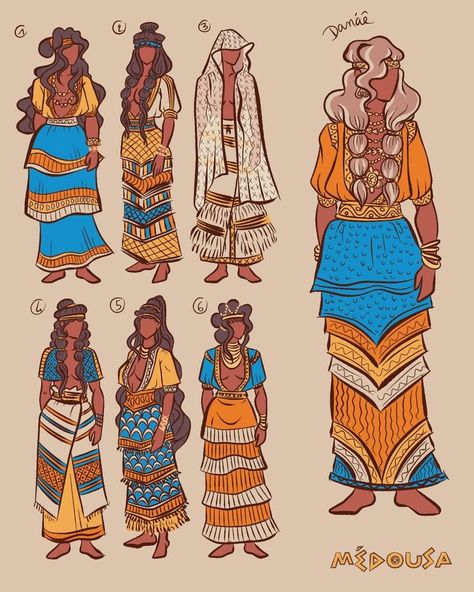 Minoan Art, The Amazons, Vibrant Outfits, Studio Studio, Greek Mythology Art, Greek Clothing, Mythology Art, Fantasy Costumes, Fashion Design Drawings