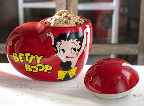 Vintage Red Heart Shaped Love Betty Boop Cerami... | Wish Betty Boop Coffee, Betty Boop Figurines, Vintage Whimsical, American Cartoons, Black Betty Boop, Ceramic Cookie Jar, Black Betty, Mom Art, Pink Room