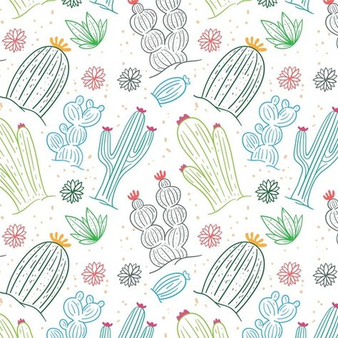 Procreate Pattern, Cactus Vector, Cactus Planta, Minimal Patterns, Cactus Pattern, Pattern Design Inspiration, Minimalist Pattern, Plant Pattern, Motif Design