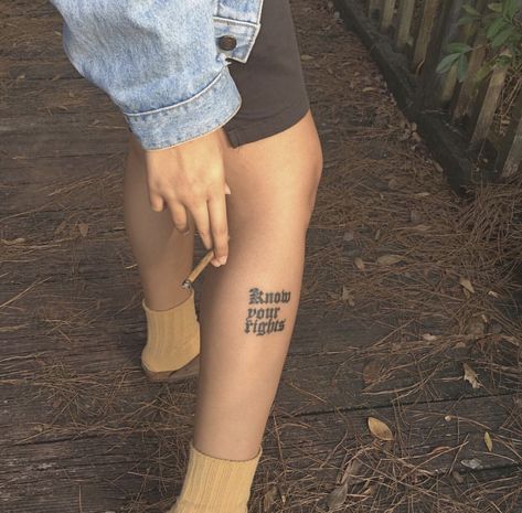 Above The Knee Tattoo Quote, Avatar Nails, Sock Tattoo, Fashion Design Template, Text Tattoo, Fire Tattoo, Knee Tattoo, Calf Tattoo, Lip Tattoos