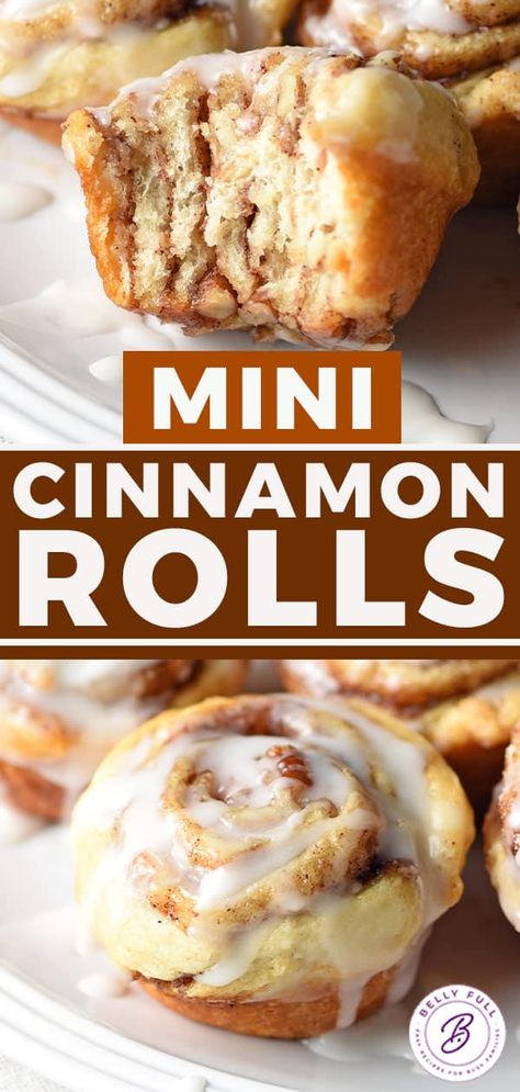 Mini Cinnamon Rolls No Yeast, Muffin Tin Cinnamon Rolls, Mini Cinnamon Rolls Easy, Cinnamon Rolls Without Yeast, Mini Cinnamon Buns, Cinnamon Crescent Rolls, Mini Cinnamon Rolls, Mini Breakfast, Breakfast Recipies