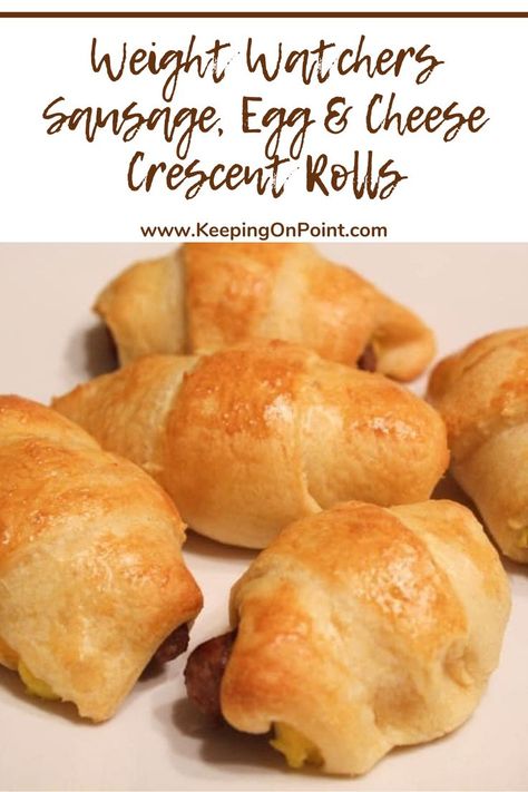 Weight Watchers Sausage, Egg and Cheese Crescent Rolls - this is a breakfast the whole family loves! Egg And Cheese Crescent Rolls, Weight Watchers Food Points, Weight Watchers Meals Dinner, Keeping On Point, Smart Points Recipes, Weight Watchers Meal Plans, Cheese Crescent Rolls, Weight Watchers Snacks, Weight Watchers Recipes Desserts