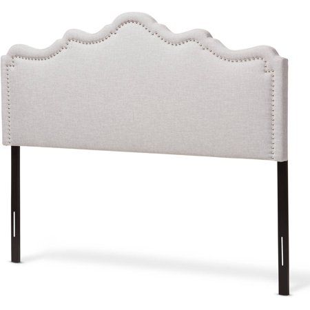 Baxton Studio Nadeen Modern and Contemporary Greyish Beige Fabric Queen Size Headboard Contemporary Headboards, Open Frame Headboard, Glamour Look, Full Size Headboard, Headboard Queen, Bedding Sets Grey, Modern Headboard, Full Headboard, Queen Size Headboard