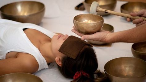 Learn How To Become A Sound Healing Therapist Using Tibetan Bowls. Learn How To Work One-On-One With Clients. Tibetan Bowl, Beautiful Nose, Singing Bowl Meditation, Meditation Bowl, Tibetan Bowls, Wellness Massage, Cream Face, Massage Benefits, Tibetan Singing Bowls