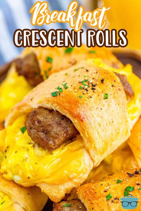 Breakfast Crescent Rolls (+Video) - The Country Cook Breakfast That Can Be Frozen, Freezer Make Ahead Breakfast, Easy Freezer Breakfast Ideas, Breakfast Freezer Ideas, Crescent Roll Freezer Breakfast, Freeze Ahead Breakfast Sandwiches, Make Ahead Breakfast To Freeze, Make Ahead Breakfast Croissant, Breakfast Wraps Freezer