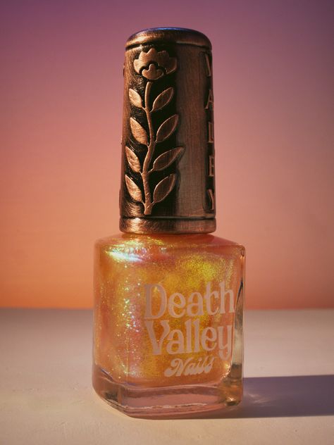 Multichrome pink/green/gold shimmer 10-free. Vegan. Cruelty-free. Nontoxic. We suggest using a base coat and 2-3 coats of polish followed by a top coat. This polish comes with a removable handmade decorative bronze cap atop our standard black matte nail polish cap - merging artistry with function. To forego bronze caps on your order click here. Swatches by @eviltwinnails @polish.d_ @melly.k.nails @melanted.mani K Nails, Trip The Light Fantastic, Gold Nail Polish, Matte Black Nails, Matte Nail Polish, Matte Nail, Green Nail Polish, Really Cute Nails, Funky Nails