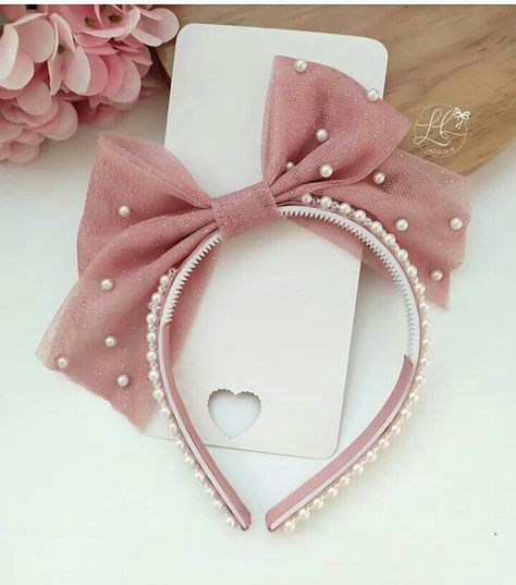 Hair Accessories Diy Headband, Hair Bows Diy Ribbon, Diy Hair Scrunchies, Diy Hair Accessories Ribbon, Bows Diy Ribbon, Diy Embroidery Designs, Handmade Hair Bows, Handmade Hair Accessories, Diy Headband