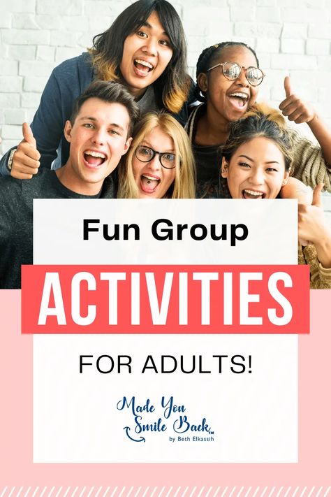 Fun Group Activities for Adults Positive Games For Adults, Activities For Moms Groups, Younglife Club Games, Nutrition Group Activities For Adults, Activities For Groups Adults, Fun Group Activities For Adults Therapy, Social Activities For Adults, Group Activity For Adults, Activities For Adults Group