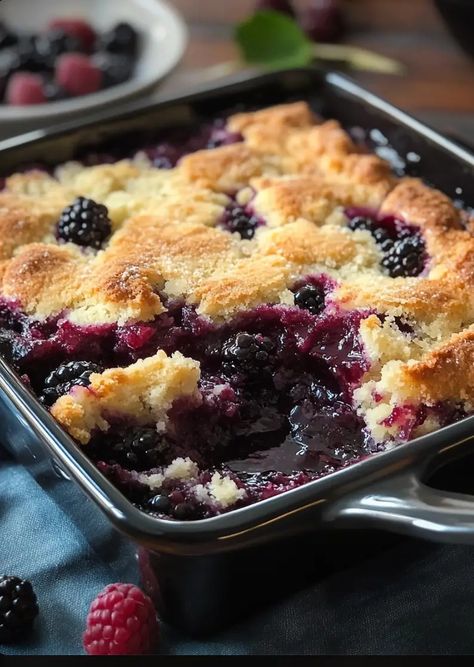 Blackberry Cobbler With Pie Crust, Peach Sherbet Recipe, Cobbler With Pie Crust, Sour Cream Blueberry Muffins, Easy Blackberry Cobbler, Sherbet Recipes, Blackberry Crumble, Fast Desserts, Sour Cream Pound Cake