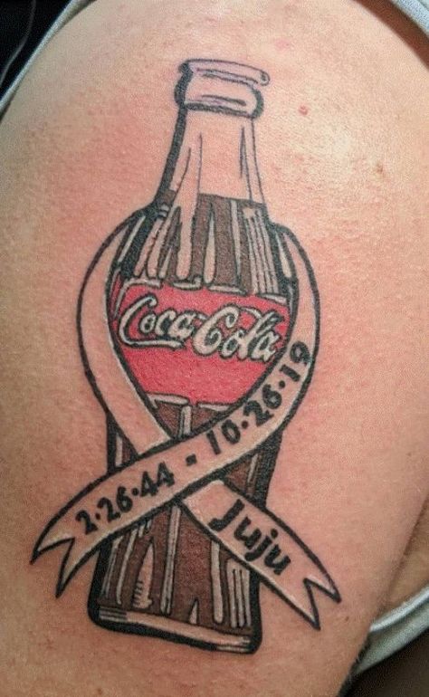 Pepsi Tattoo, Coca Cola Tattoo, La Ink Tattoos, La Tattoo, Ribbon Tattoos, Religious Tattoo, Memorial Tattoo, Home Tattoo, S Tattoo