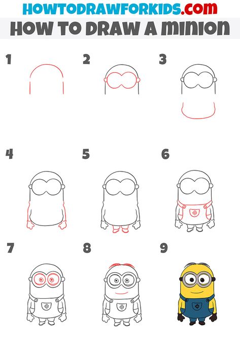 Minion Step By Step Drawing, How To Draw A Minion Step By Step Easy, How To Draw A Minion Easy, Cartoon Drawings Disney Step By Step, How To Draw Minions Step By Step, How To Draw Cartoon Characters Step By Step Easy, Disney Doodles Step By Step, How To Draw Cartoon Step By Step, Cartoon Characters Drawing Step By Step