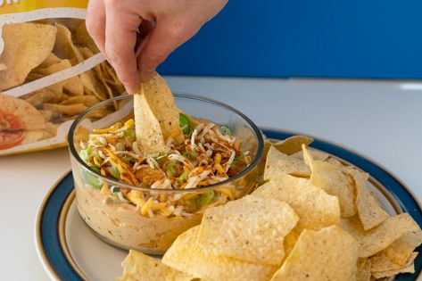 The Famous Murphy Dip | Andy's East Coast Kitchen Easy Chip Dip, Cheese Chip Dip, East Coast Kitchen, Coast Kitchen, Creamy Dip, Snack Dip, Tahini Sauce, Party Mix, Chip Dip