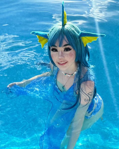 A wild vaporeon has appeared! . 🩵 . #vaporeon #vaporeoncosplay #cosplaygirl #egirl #eveelution #pokemongirl #diycosplay #cosplay #pokemongirl #pokemoncosplay Pokemon Cosplay, Cosplay Diy, Cute Cosplay, Clothing Design, Face Makeup, Pokemon, Drawings, Makeup, Anime