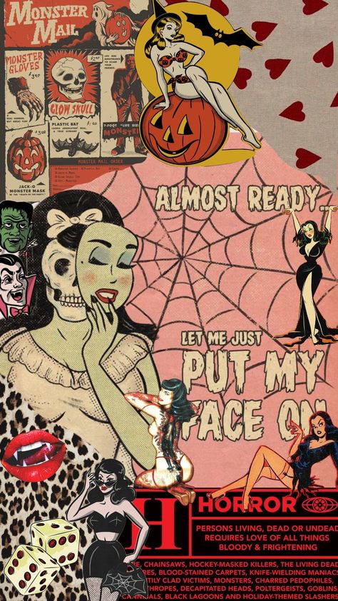 Pinup Art Rockabilly, Psychobilly Aesthetic, Halloween Pinup Art, Psychobilly Art, Rockabilly Aesthetic, Rockabilly Home Decor, Pinup Halloween, Rockabilly Halloween, Punk Pinup