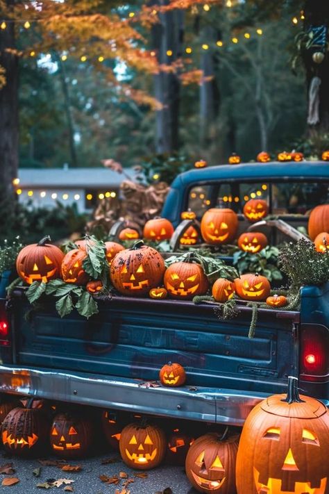 Truck Bed Trunk or Treat Ideas That Wow! Decorate Trunk For Halloween, Trunk Or Treat Pumpkin Patch, Antique Trucks, Trunk Or Treat, World Of Interiors, Truck Bed, Pumpkin Patch, Interior Design Inspiration, Industrial Style