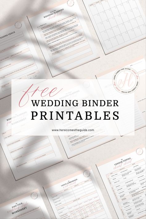 Free wedding binder printables from Here Comes The Guide Wedding Planner Checklist Free, Wedding Planning Binder Free, Wedding Planner Checklist Printable, Wedding Binder Printables, Wedding Budget Worksheet, Wedding Spreadsheet, Planner For Moms, Wedding Planning Checklist Printable, Free Wedding Planner Printables