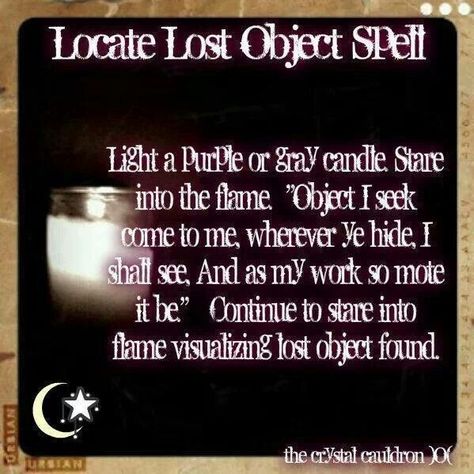 misplaced idetem | Locate lost item spell. Spell To Find Lost Item, Lost Object Spell, Lost Item Spell, Wicca Spells, Witch Spells, Wiccan Crafts, Which Witch, Magic Spell Book, Magick Spells