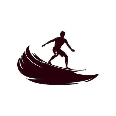 Vector silhouettes of a surfer surfing t... | Premium Vector #Freepik #vector #silhouette #surfing-surfer #surfing #surfboard Surf Boards Aesthetic, Surfing Silhouette, Surfing Vector, Surfer Silhouette, Surf Boy, Abstract Pattern Design, Vector Silhouette, Murals Street Art, Surfing Waves