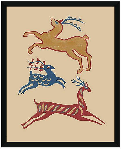 Soicher Marin Prancing Deer Art Black Framed Art, Deco Poster, Deer Art, A3 Poster, Art Deco Posters, Classic Image, National Gallery Of Art, Silk Screen Printing, Art Google