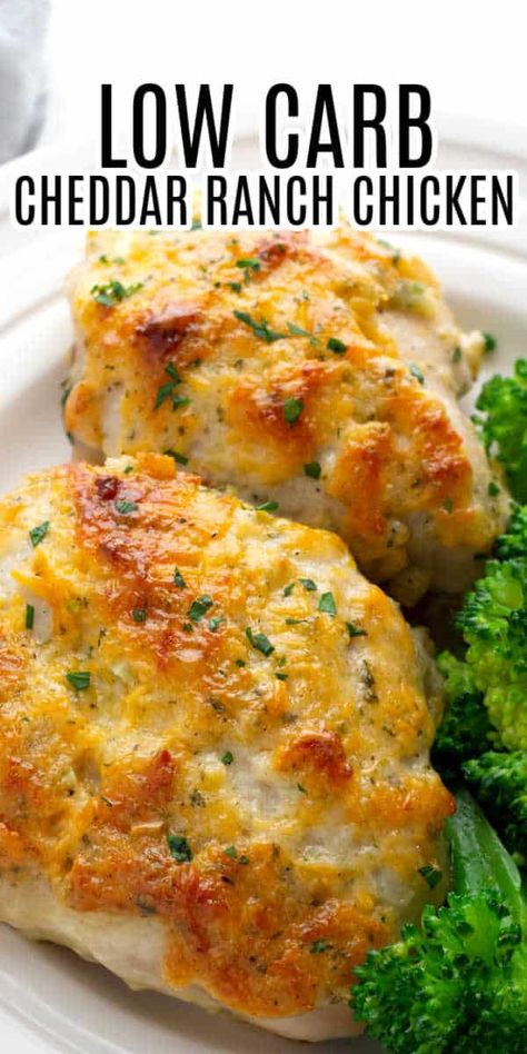 Low Carb Baked Chicken, Ranch Chicken Thighs, Cheddar Ranch Chicken, Ranch Seasoning Recipes, Baked Ranch Chicken, Baked Chicken Recipe, Low Calorie Chicken, Ranch Chicken Recipes, Baked Chicken Recipes Easy