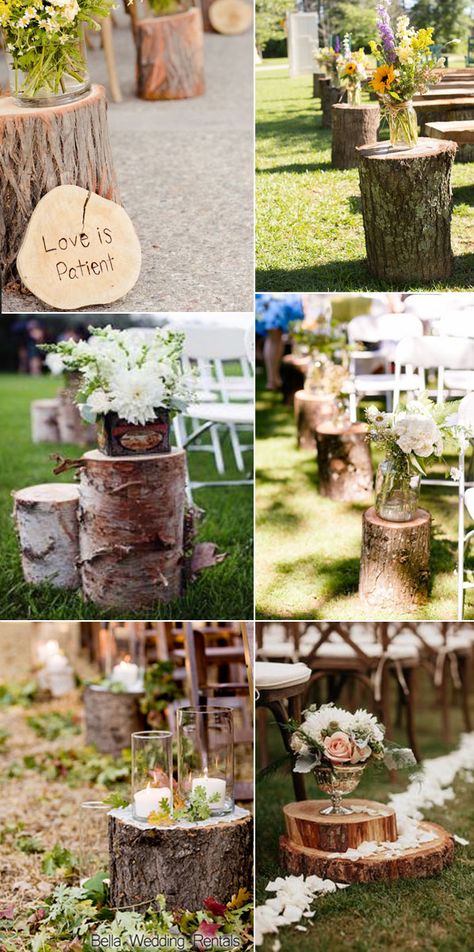 natural wood for wedding aisle runner Simple Country Wedding Ideas, Rustic Country Wedding Decorations, Ceremony Decorations Outdoor, Wedding Ceremony Decorations Outdoor, Backyard Wedding Ceremony, Wedding Isles, Aisle Runner Wedding, Wedding Ceremony Ideas, Country Wedding Decorations