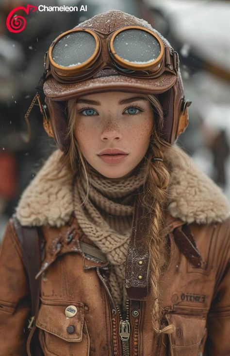 Female Aviator Aesthetic, Aviator Outfit, Goggles Drawing, Desert Wear, Steampunk Pilot, Female Aviator, Steampunk Aviator, Steampunk Fashion Women, Atomic Punk