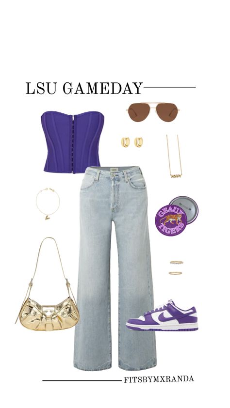 LSU GAMEDAY OUTFIT | Shop the look #outfitinspo #gameday #gamedayfit #gamedayoutfit #outfit #lsu Gameday Outfit Lsu, Lsu Game Day Outfit, Lsu Game Day, Lsu Gameday, Lsu Outfits, Lsu Game, College Gameday Outfits, Sorority Events, College Games