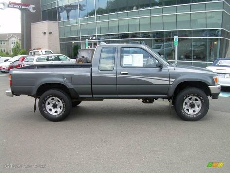 1994 Pickup SR5 V6 Extended Cab 4x4 - Dark Gray Metallic / Gray photo #1 Toyota Tacoma Flatbed, 1994 Toyota Pickup 4x4, Toyota Trucks 4x4, Suv Toyota, Auto Toyota, Hilux 4x4, Toyota Pickup 4x4, Gray Photo, Toyota Tacoma 4x4