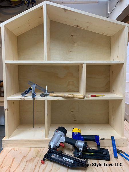 How to Build a Dollhouse Bookcase | Design | Style | Love Diy Wooden Dollhouse Plans, Dollhouse Building Plans, Pottery Barn Dollhouse Bookcase, Diy Dollhouse Bookcase, Dollhouse Woodworking Plans, Build A Dollhouse, Pottery Barn Dollhouse, Homemade Dollhouse, Dollhouse Shelf