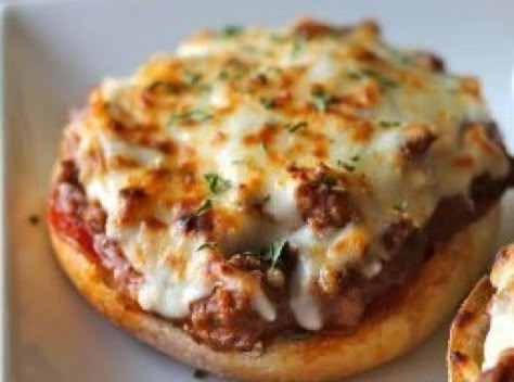 Pizza Burgers | Ohio's Amish Country Pizza Burgers Recipe, Pizza Burger, Pizza Burgers, Meat Appetizers, School Cafeteria, Hamburger Recipes, Good Pizza, Beef Dishes, Burger Recipes