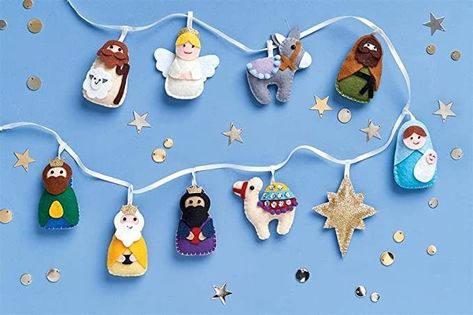 Nativity Garland, Diy Christmas Garland Ideas, Diy Christmas Garlands, Christmas Garland Ideas, Handmade Garland, Garland Design, Diy Nativity, Diy Christmas Garland, Garland Ideas