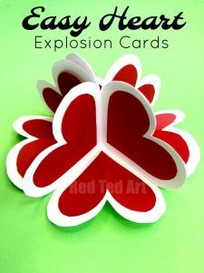 Heart Explosion Cards Valentines - Red Ted Art's Blog Toddler Valentine Cards, Art Projects For Toddlers, Pop Up Valentine Cards, Projects For Toddlers, Easy Valentine Cards, Heart Pop Up Card, Red Ted Art, Diy Valentines Cards, Toddler Art Projects