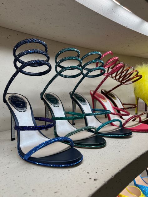 Rene Caovilla heels #luxury #galerieslafayette #fashion #bleu #rose #pink #blue #green #sparkle #heels #aesthetic #renecaovilla Sparkle Heels Aesthetic, Rene Caovilla Heels Aesthetic, Rene Cavalli Heels, Rene Caovilla Heels Outfit, Renee Caovilla Heels, Caovilla Heels, Rene Caovilla Heels, Bison Board, Heels Luxury