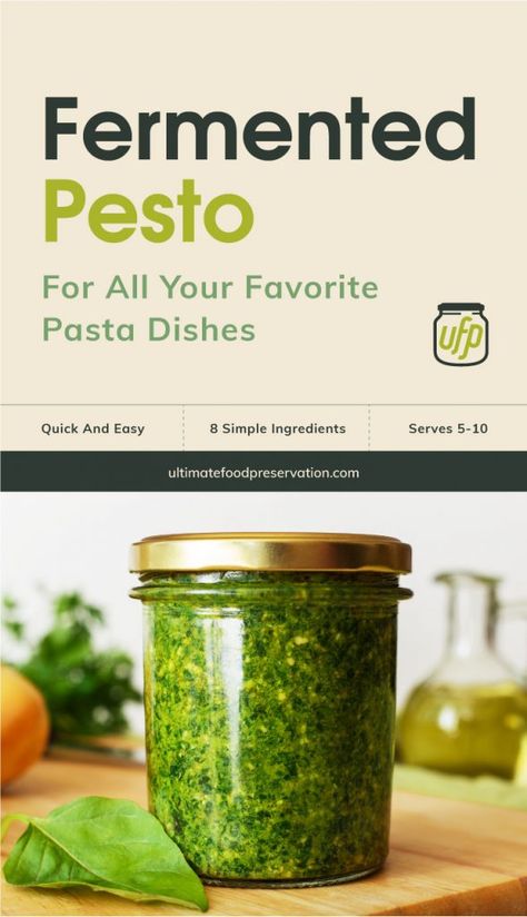 Diy Pesto, Fermenting Recipes, Fermenting Foods, Homemade Pesto Recipe, Easy Sauce Recipe, Dishes Recipe, Homemade Kombucha, Fermented Veggies, Fermented Pickles