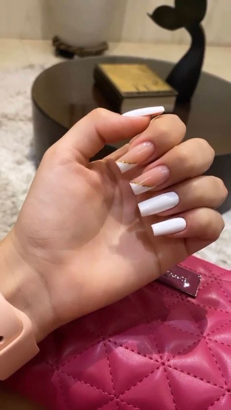 Milly White Nails, Pink Toe Nails, Coffin Nails Ombre, Nail Salon Design, Acrylic Nails Coffin Pink, Acrylic Nails Coffin, Makati, Long Acrylic Nails, Nail Decorations