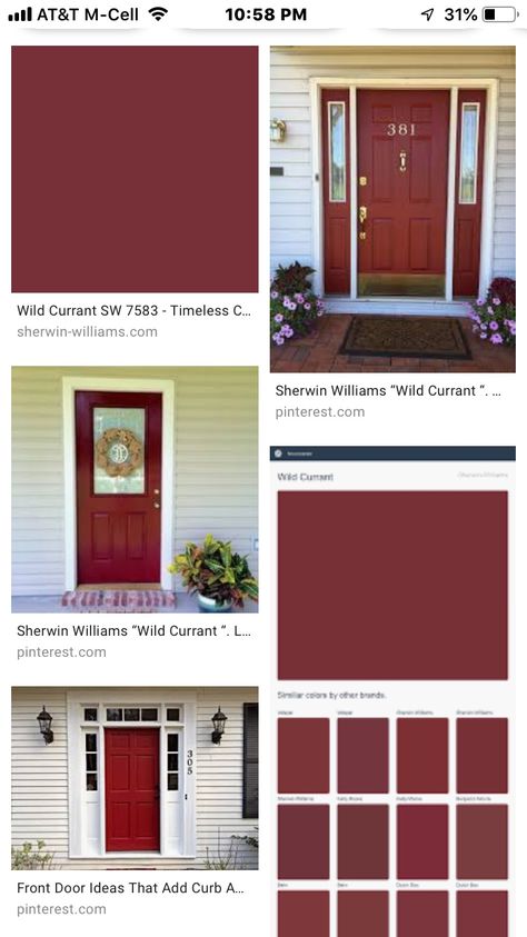 Burgundy Doors On Houses, Maroon Doors On Houses, Cranberry Front Door, Red Exterior Doors, Red Front Door Colors, Burgundy Front Door, Front Door Images, Brown Front Doors, Front Door Color