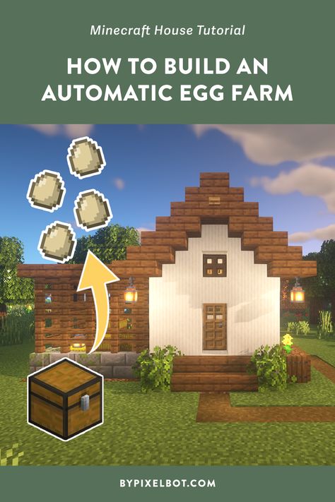 Egg Farm Minecraft, Chicken Coop Ideas Minecraft, Chicken Coop Minecraft Ideas, Chicken House Minecraft, Chicken Coop Minecraft, Minecraft Automatic Farm, Building Blueprints, Minecraft Building Blueprints, Mc Ideas