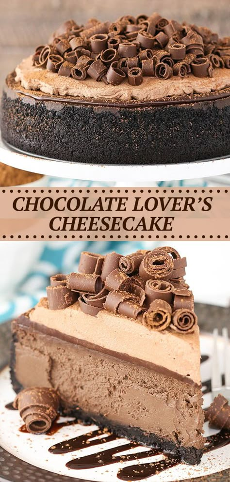 Homemade Chocolate Ganache, Creamy Chocolate Cheesecake, Chocolate Cheesecake Recipes, Chocolate Whipped Cream, Oreo Crust, Dessert Aux Fruits, Chocolate Cheese, Cheesecake Desserts, Creamy Chocolate