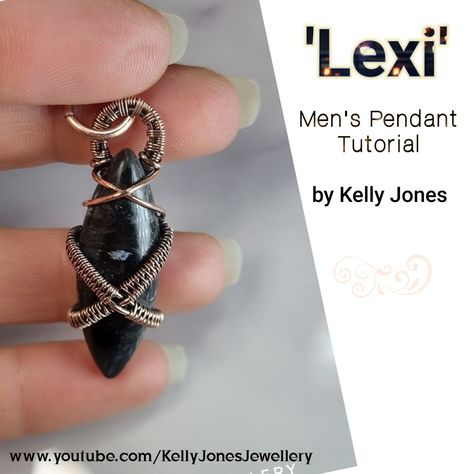 Mens Wire Wrapped Pendant, Wire Wrapped Jewelry For Men, Kelly Jones, Weaving Wire, Wire Tutorials, Wire Wrapping Tutorial, Wire Jewellery, Amazing Finds, Pendant Tutorial