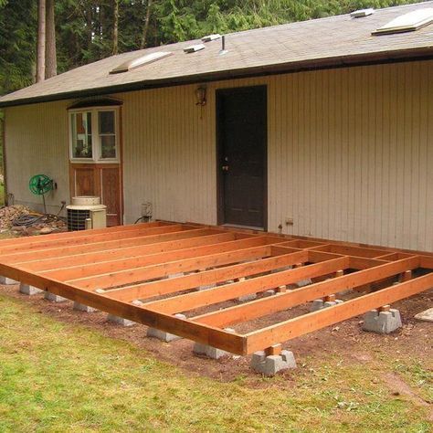 Decks Designs, Deck Blocks, Decking Designs, Freestanding Deck, Backyard Decks, Ground Level Deck, Building A Floating Deck, Build A Deck, Garden Decking