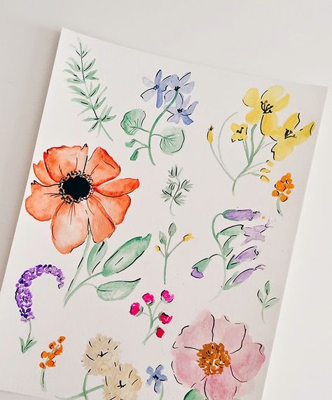 WILDFLOWERS BLOG: STUDIO SNAPS : WATERCOLORS IN PROGRESS Flower Draw, Ketubah Art, Floral Doodles, Wildflower Drawing, Photography Water, Flower Outline, Watercolor Sketchbook, Wedding Monogram, Learn Art