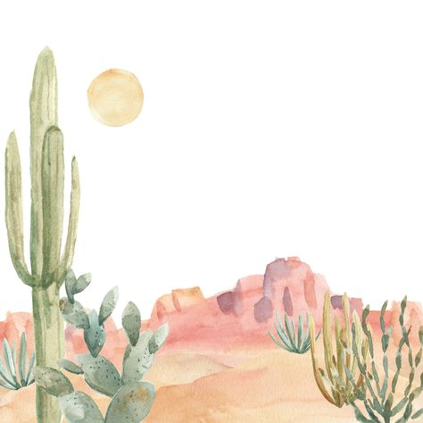 Southwestern Desert Clipart Kit Includes Cactus Desert - Etsy... Desert Mountain Art, Desert Aesthetic Drawing, Watercolor Art Desert, Desert Cactus Drawing, Cactus Desert Painting, Boho Watercolor Painting Easy, Boho Cactus Painting, Watercolor Desert Sunset, Boho Landscape Painting