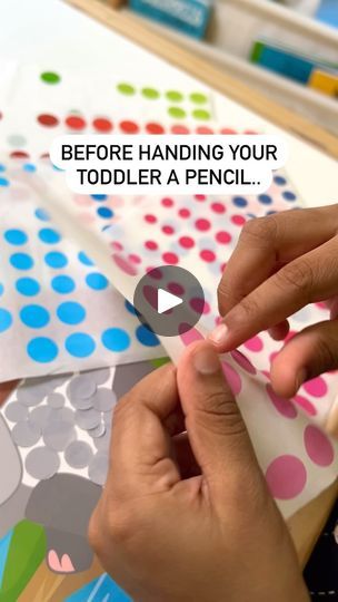 8.7K views · 519 reactions | Before jumping straight to handing your toddler a pencil, try something simple but super effective—stickers! 
Peeling stickers is an amazing way to build those fine motor skills they’ll need for writing later on. Plus, it keeps them engaged and entertained while helping develop the hand strength and coordination they need to hold a pencil. We love doing this, and it’s always a fun, low-prep activity that packs so many benefits.

And comment “SHOP” if you need the Amazon link of this dot sticker activity product!

Follow along for more! | Chris Anna | Minimal effort  Craft, Play activities Sticker Activity, Amazon Link, Number Recognition, Kids Games, 10k Views, Pre Writing, A Pencil, Play Activities, The Amazon