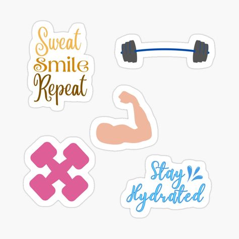 Fitness Stickers Free Printable, Workout Stickers Printable, Gym Journal, Sports Printables, Workout Stickers, Bullet Stickers, Gym Stickers, Sticker Board, Fitness Planner Stickers